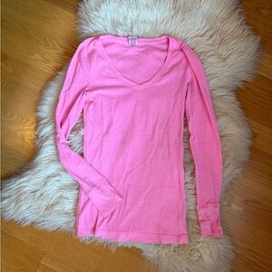 Victoria's Secret Pink Fitted Long Sleeve Tee